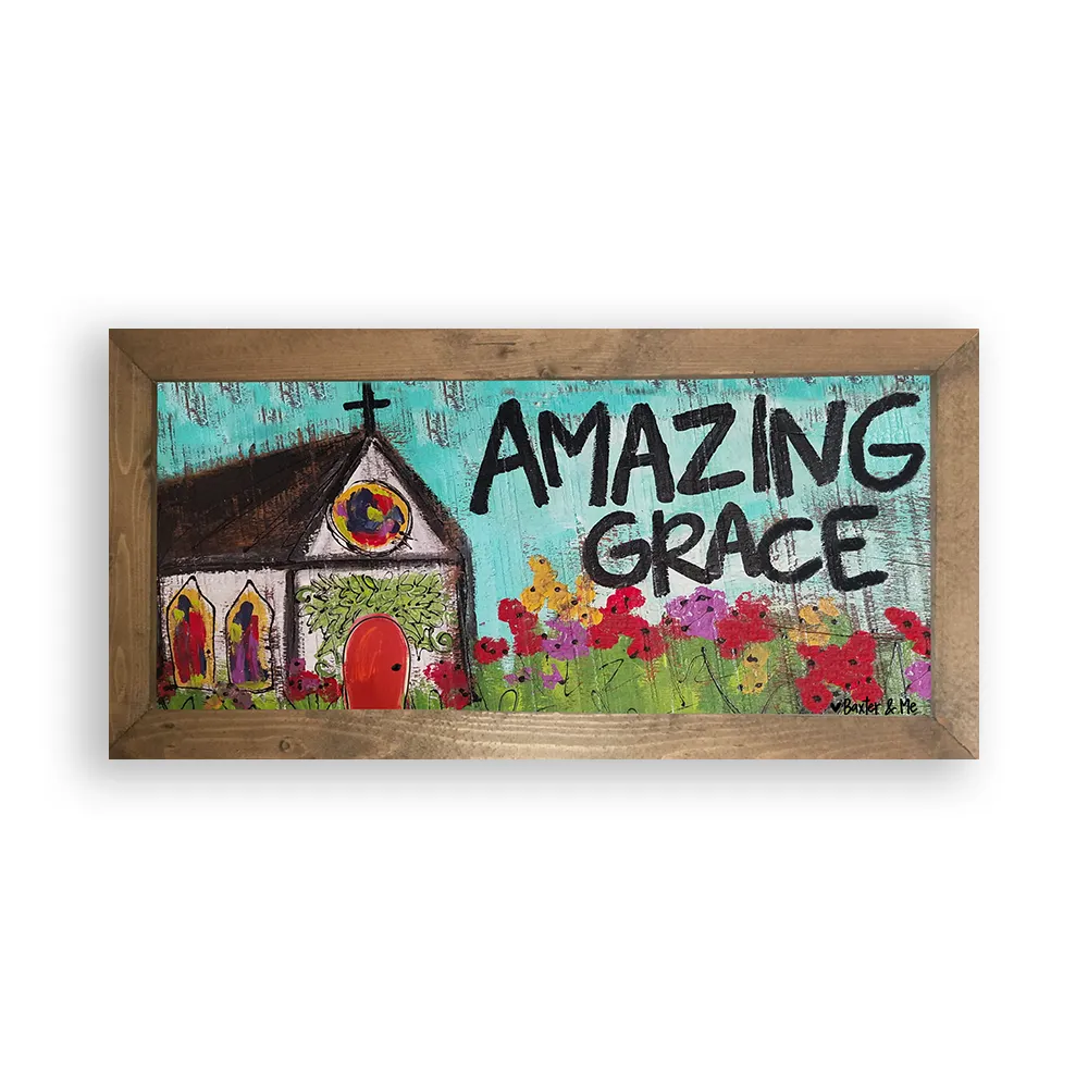 Amazing Grace (2) - Framed Art, 12" x 24"