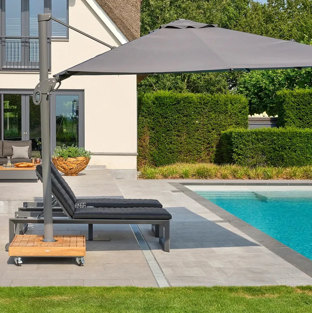 Amazon Aluminium Sun Lounger in Lava Carbon with Sunbrella Charcoal Cushion