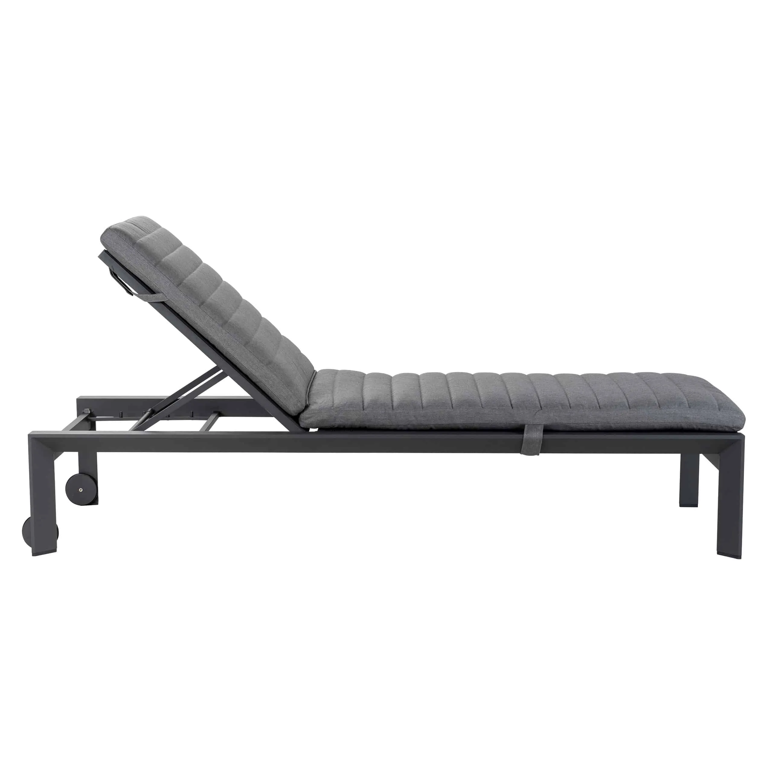 Amazon Aluminium Sun Lounger in Lava Carbon with Sunbrella Charcoal Cushion