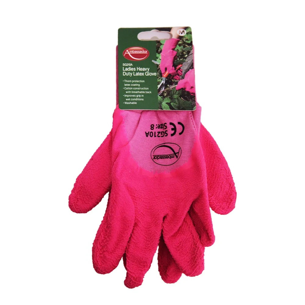 Ambassador Womens/Ladies Latex Gardening Gloves