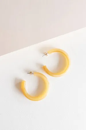 Amber Camel Lucite Hoop | Studded Retro Hoops