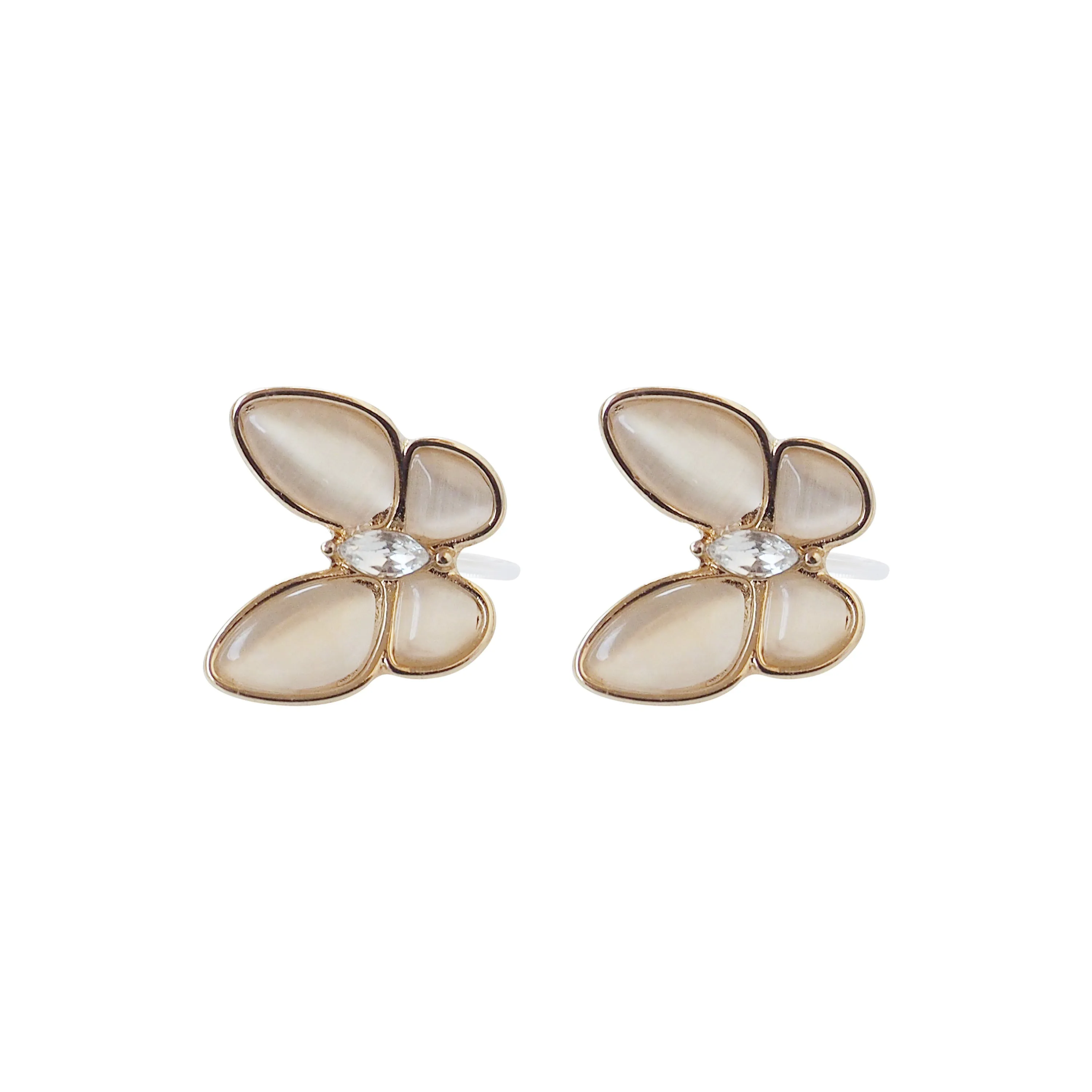 Amber Look Butterfly Invisible Clip On Earrings