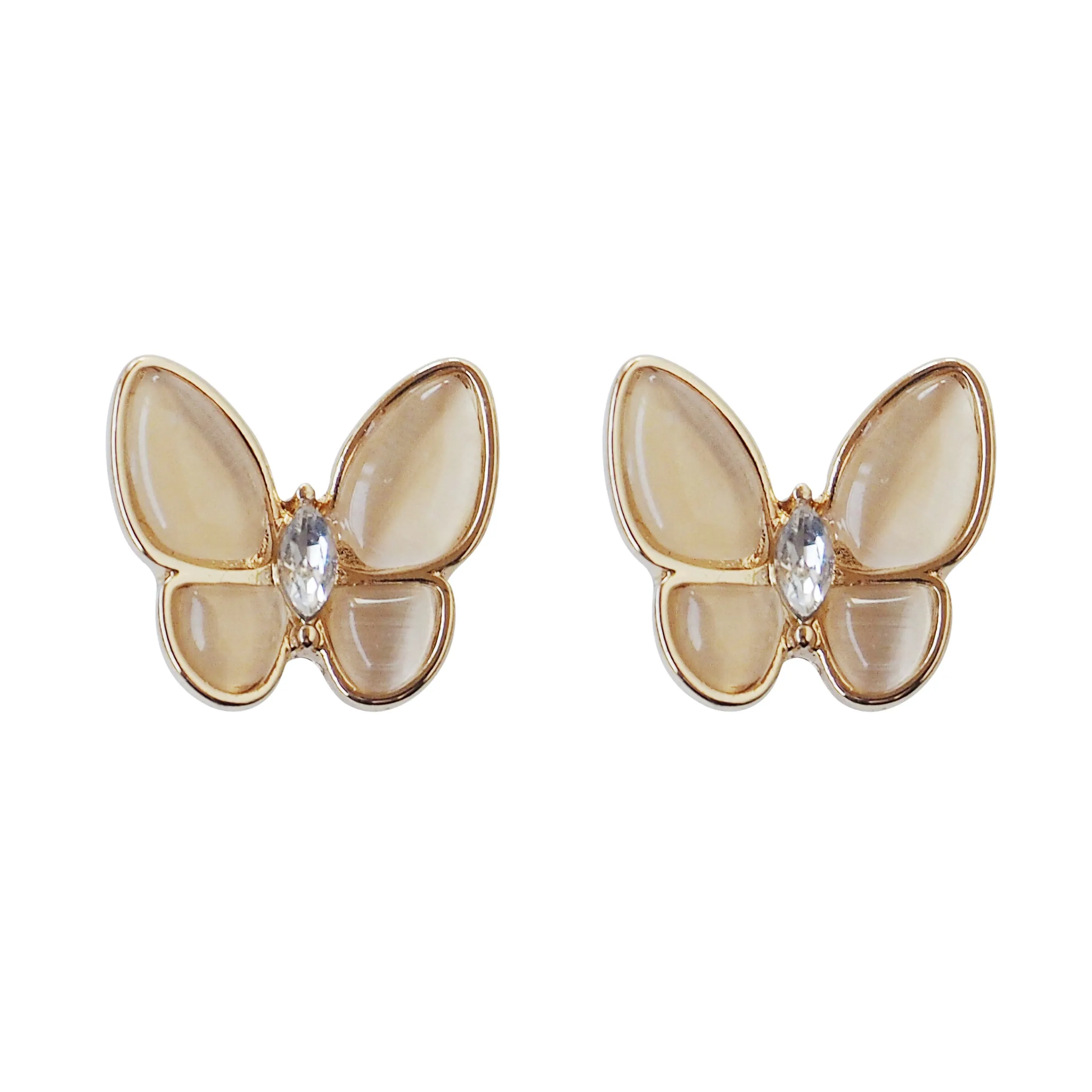 Amber Look Butterfly Invisible Clip On Earrings