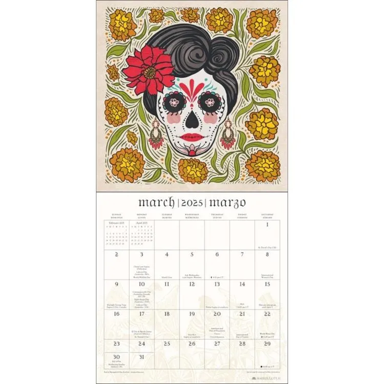 Amber Lotus 2025 Wall Calendar - Day of the Dead