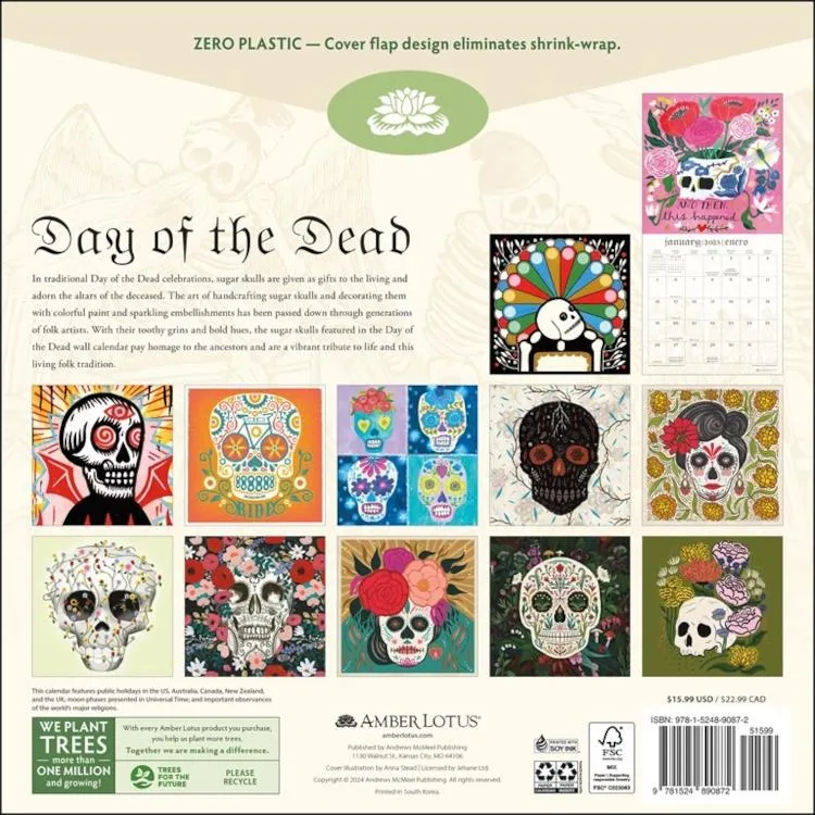 Amber Lotus 2025 Wall Calendar - Day of the Dead