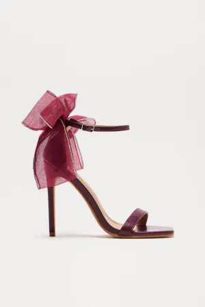 Amberly Bow Heels - Burgundy