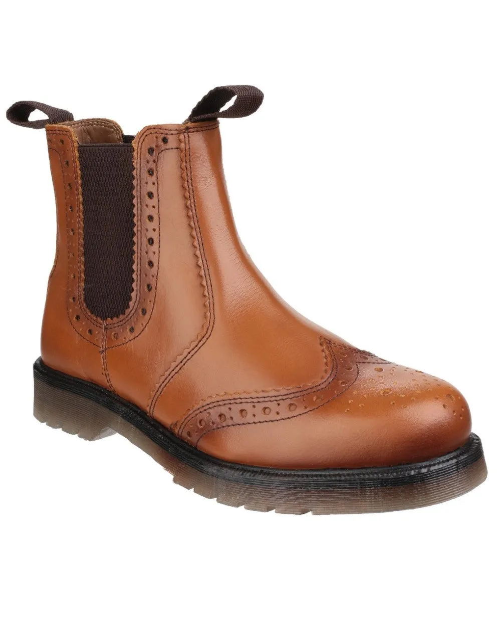 Amblers Mens Dalby Pull On Brogue Dealer Boots