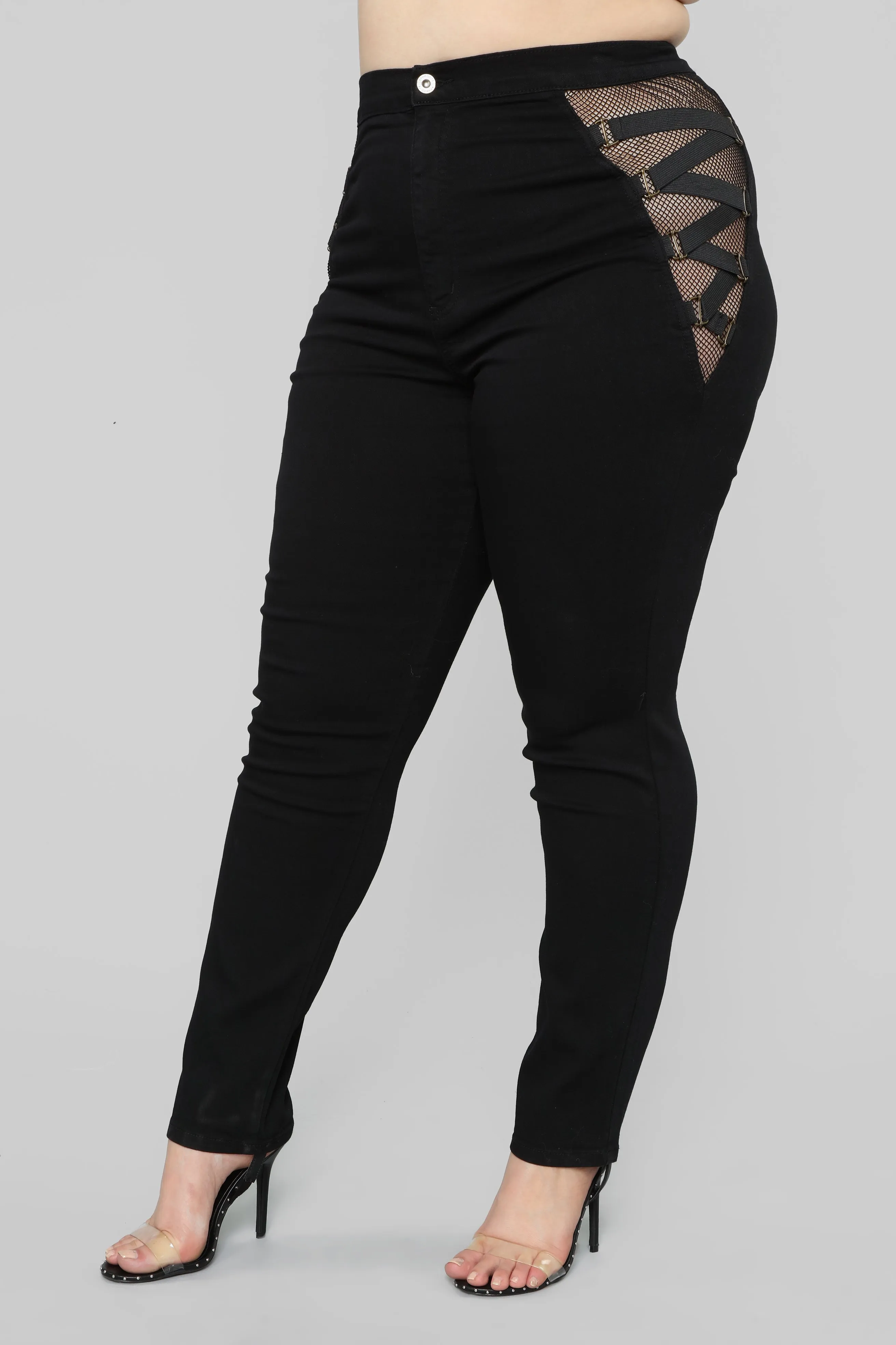 Ambrosio Mesh Lace Jeans - Black