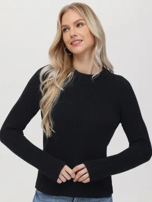 AME Jane Shaker Stitch Sweater in Black