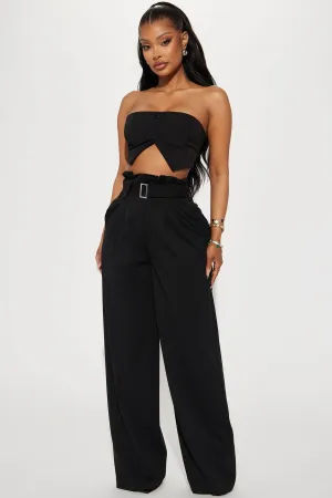 Amelia Wide Leg Trouser - Black