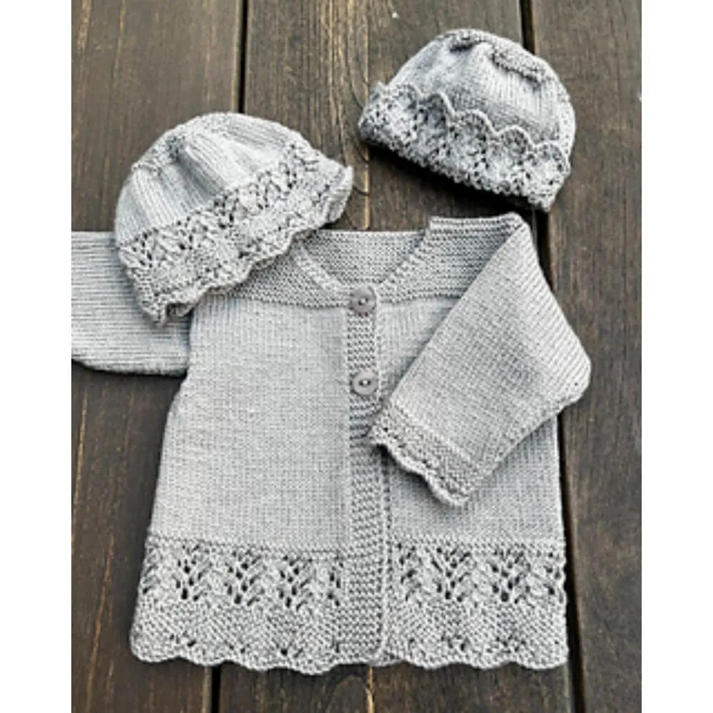 Amelie Cardigan & Hats Knitting Pattern 4 Ply