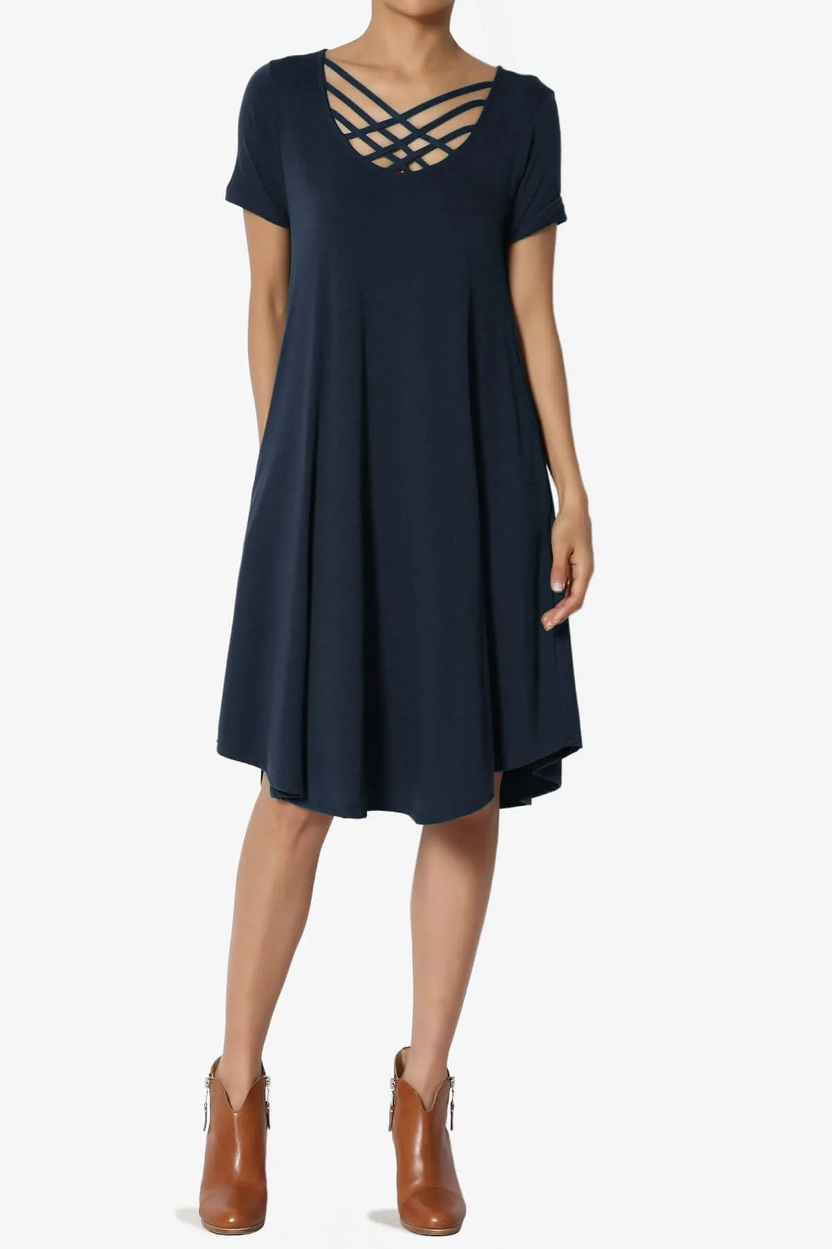 Amella Strappy Scoop Neck Pocket Dress PLUS