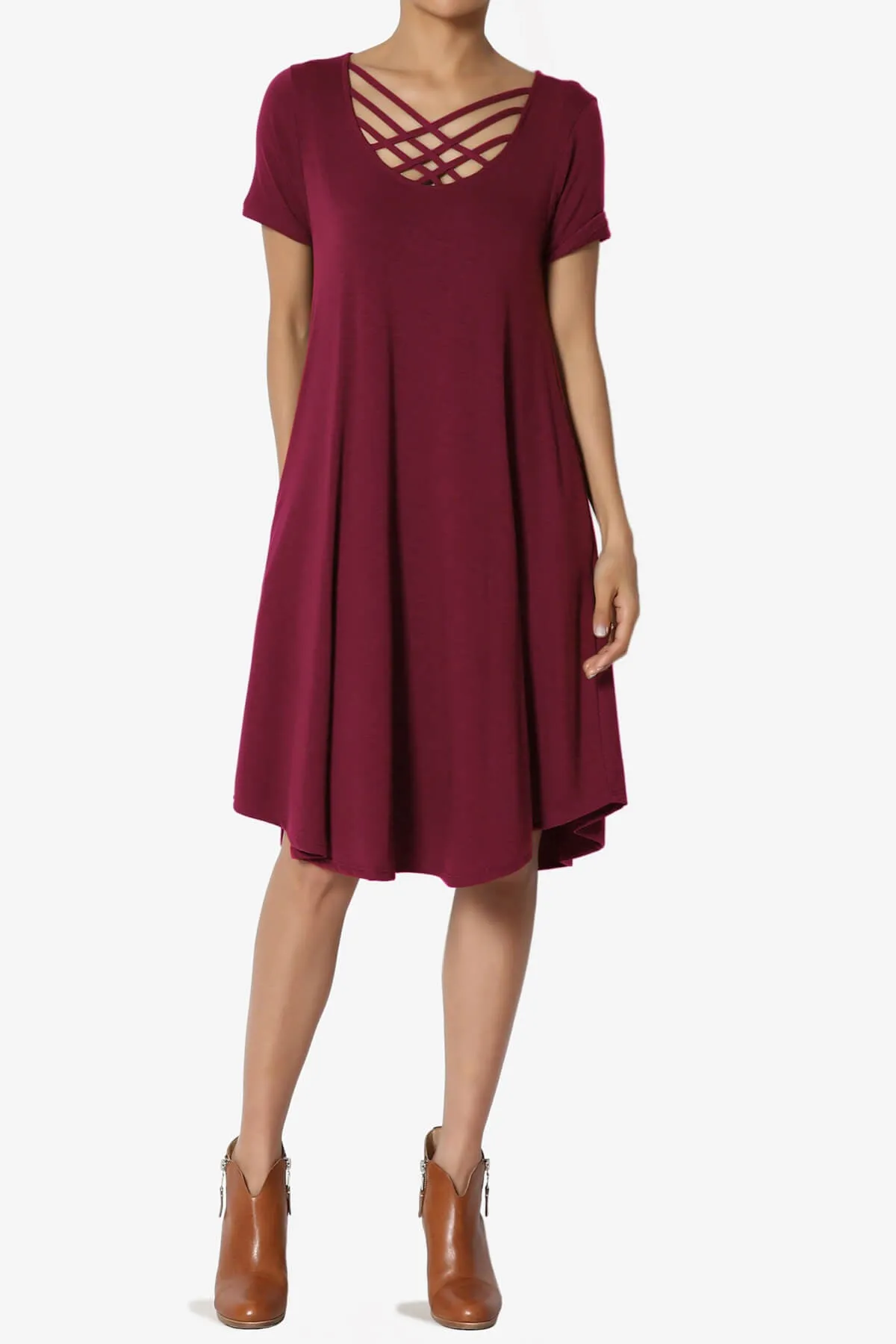 Amella Strappy Scoop Neck Pocket Dress PLUS