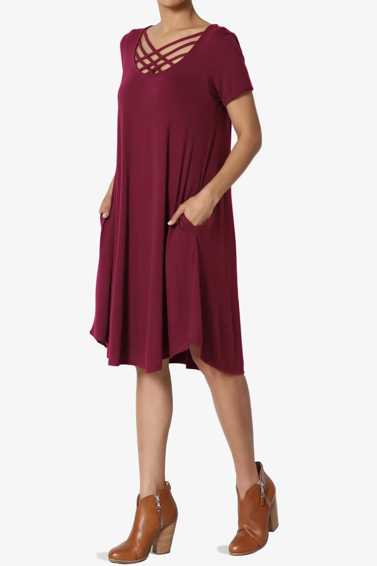 Amella Strappy Scoop Neck Pocket Dress PLUS