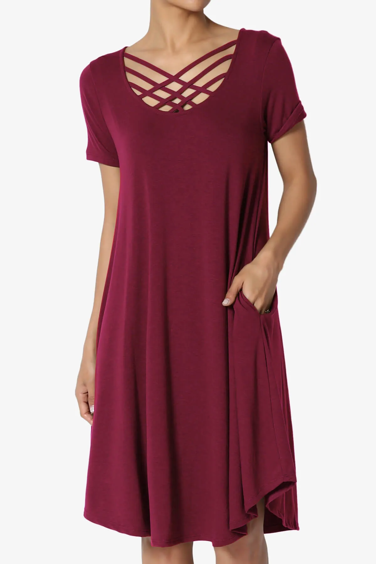 Amella Strappy Scoop Neck Pocket Dress PLUS