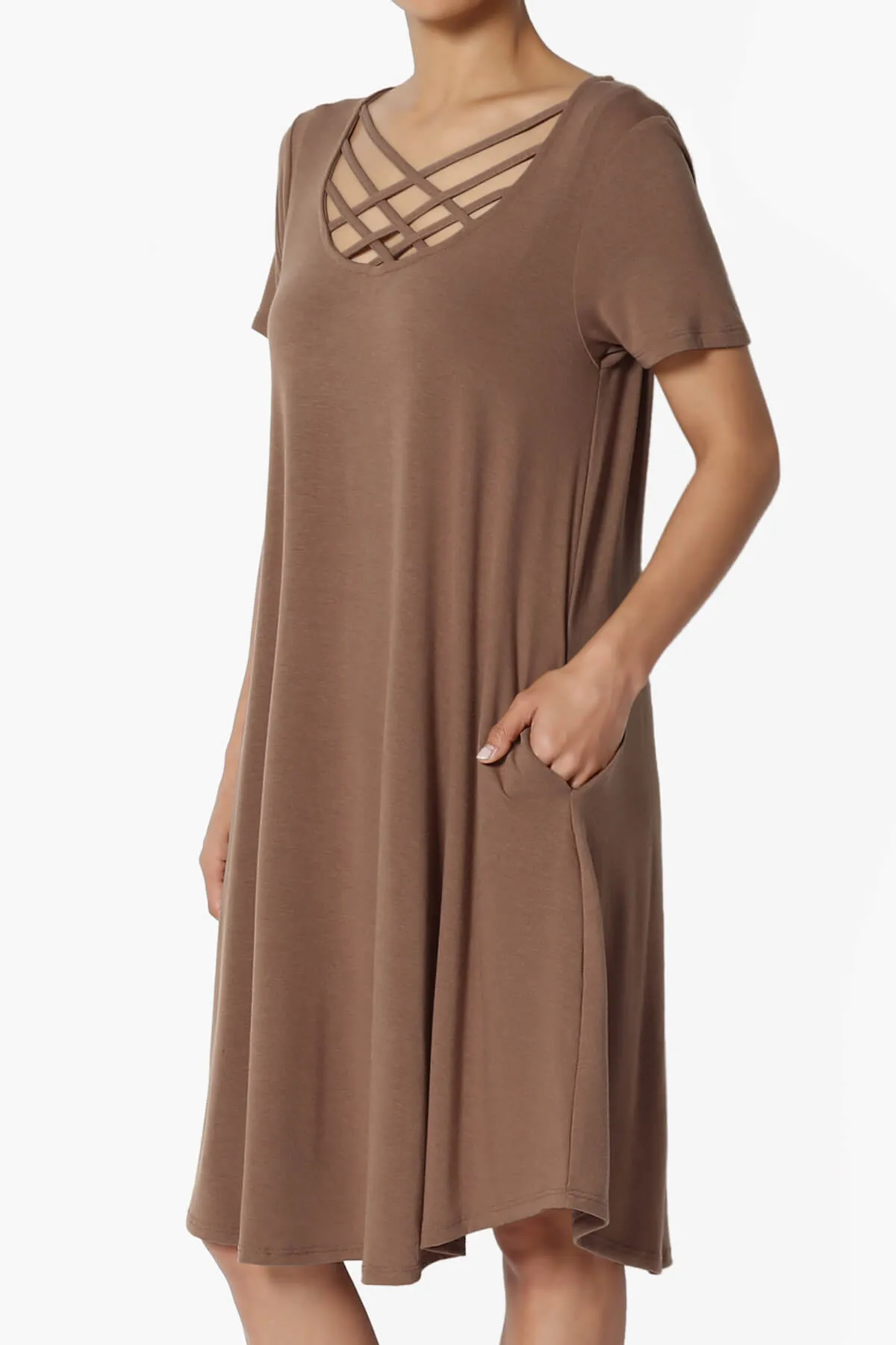 Amella Strappy Scoop Neck Pocket Dress PLUS