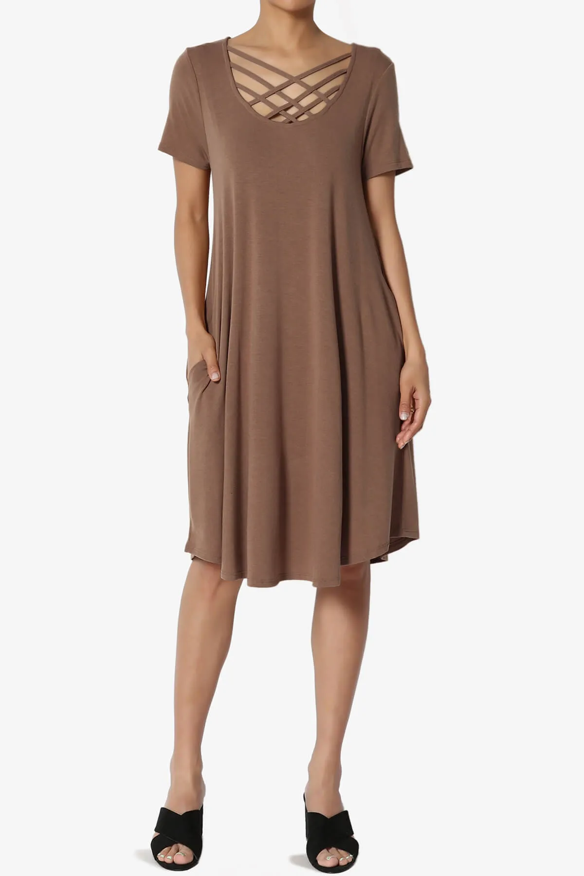 Amella Strappy Scoop Neck Pocket Dress PLUS