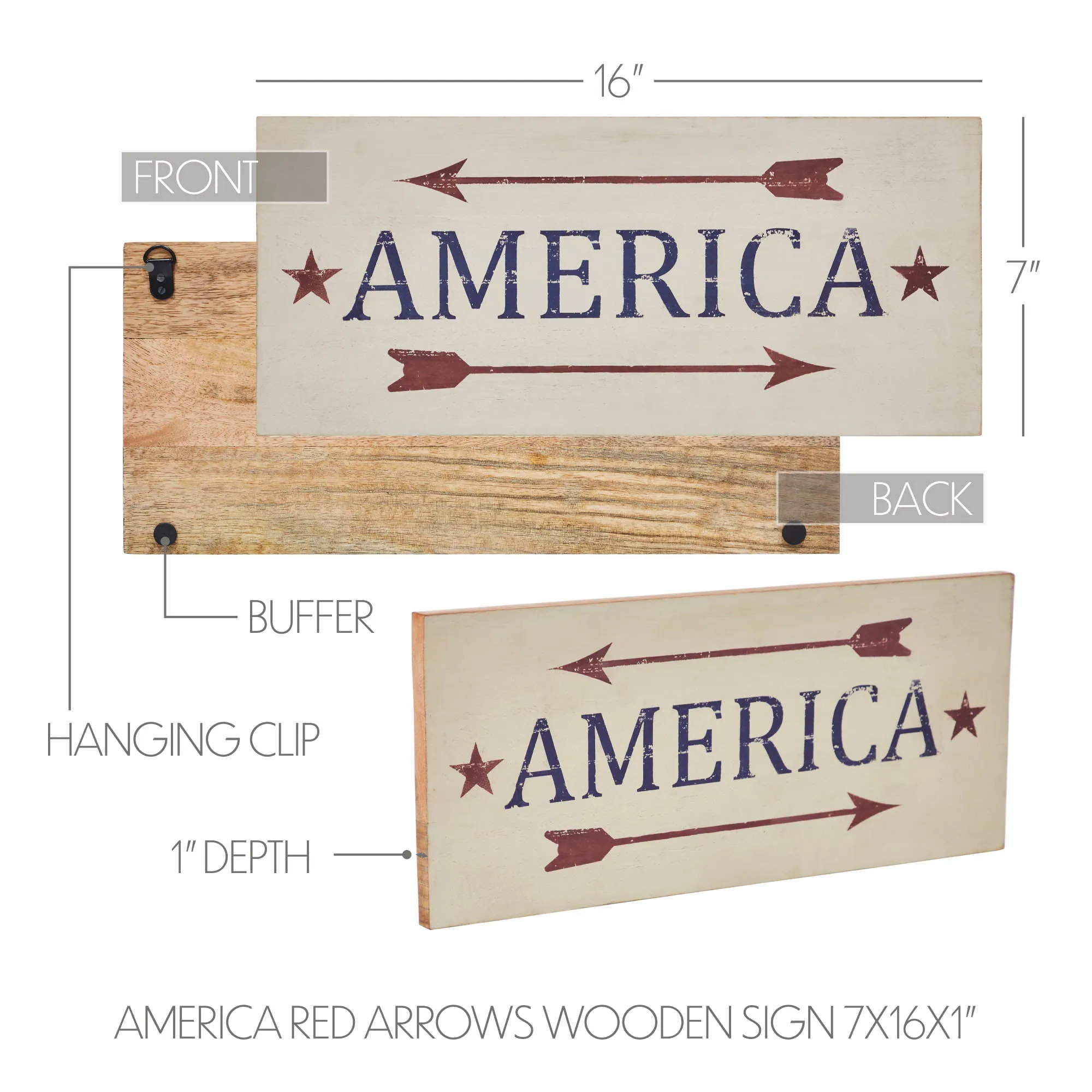 America Red Arrows Wooden Sign 16x7