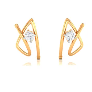 American Diamond 14k Gold Earrings With Speculative Design