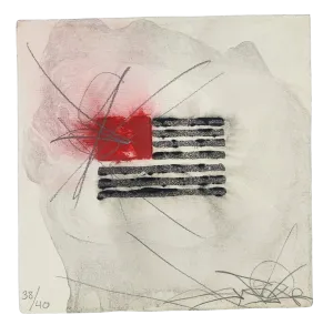 American Flag Black HPM Watercolor Unique Stencil by Saber