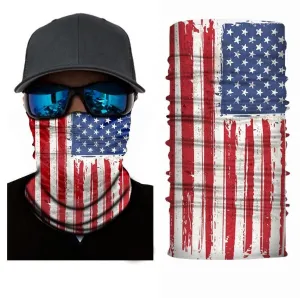 AMERICAN FLAG FACE MULTI FUNCTION SEAMLESS BANANA WRAP ( sold by the piece or dozen )