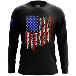 American Flag In Guns 2.0 Long Sleeve Shirt