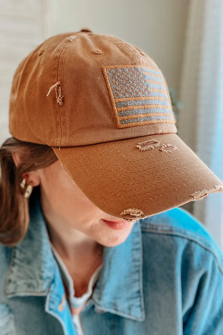 American Flag Washed Cap