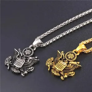 American National Emblem Proud To Be An American Independence Day Handcrafted  Pendant Necklace