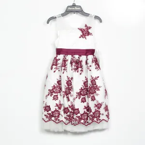 American Princess Dress - Burgundy Lace Decoration & Bow