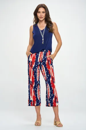 Americana Print Ankle Pant-5039BN-ARP1-K-W306