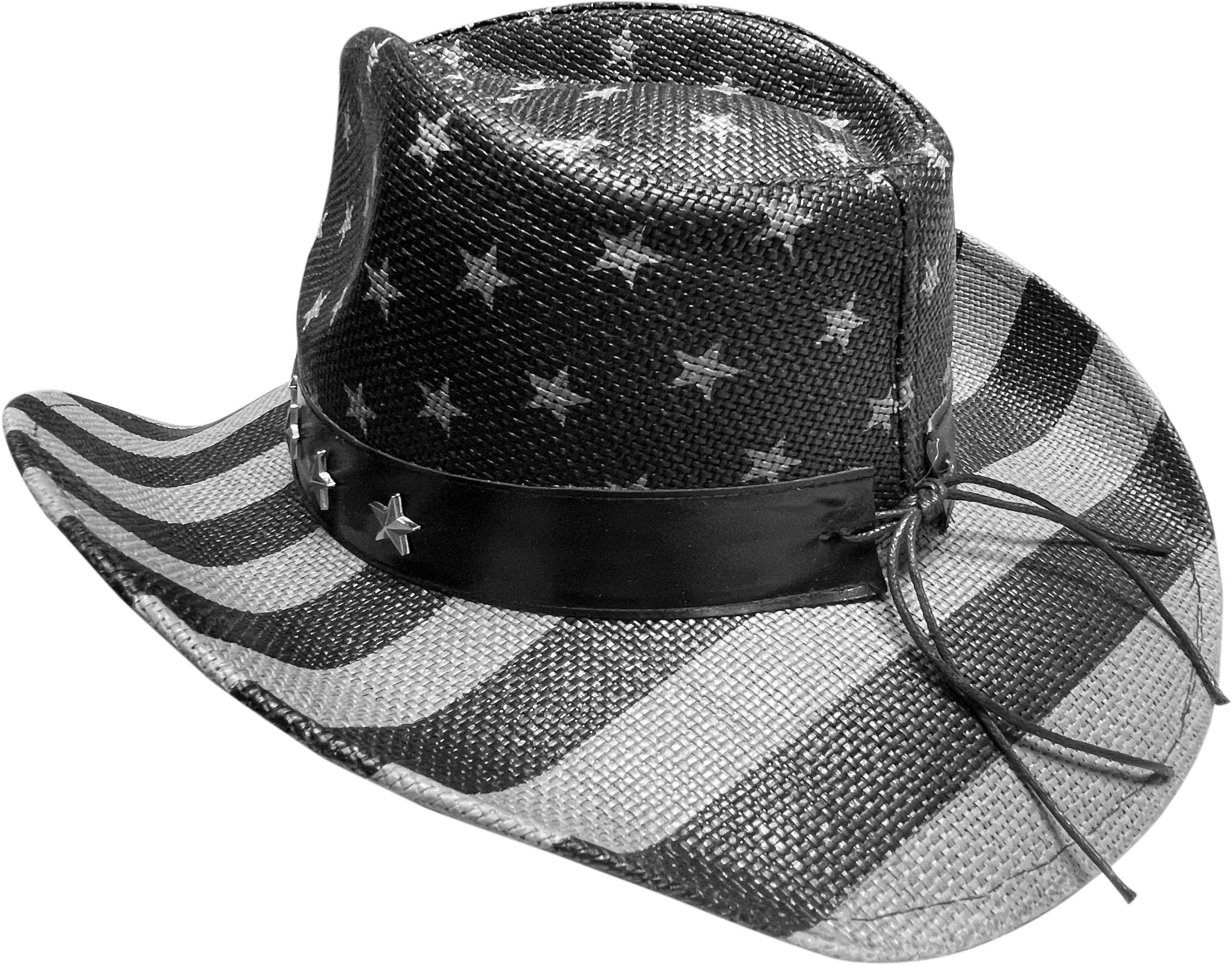 Americano Black White United States Flag Cowboy Hat