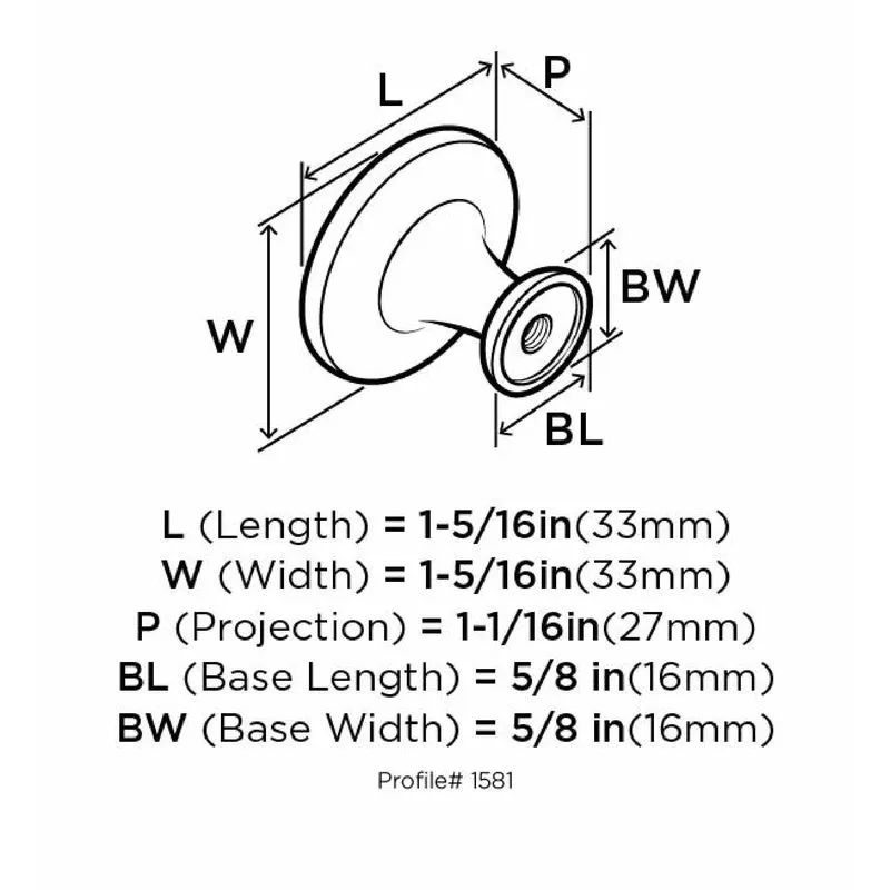 Amerock Inspirations Round Cabinet Knob 1-1/4 in. D 1-1/16 in. 1 pk