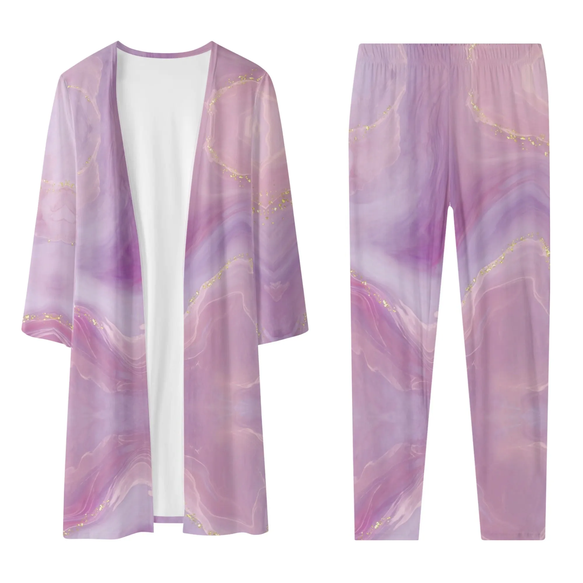 Amethyst Long Sleeve Cardigan and Leggings Set