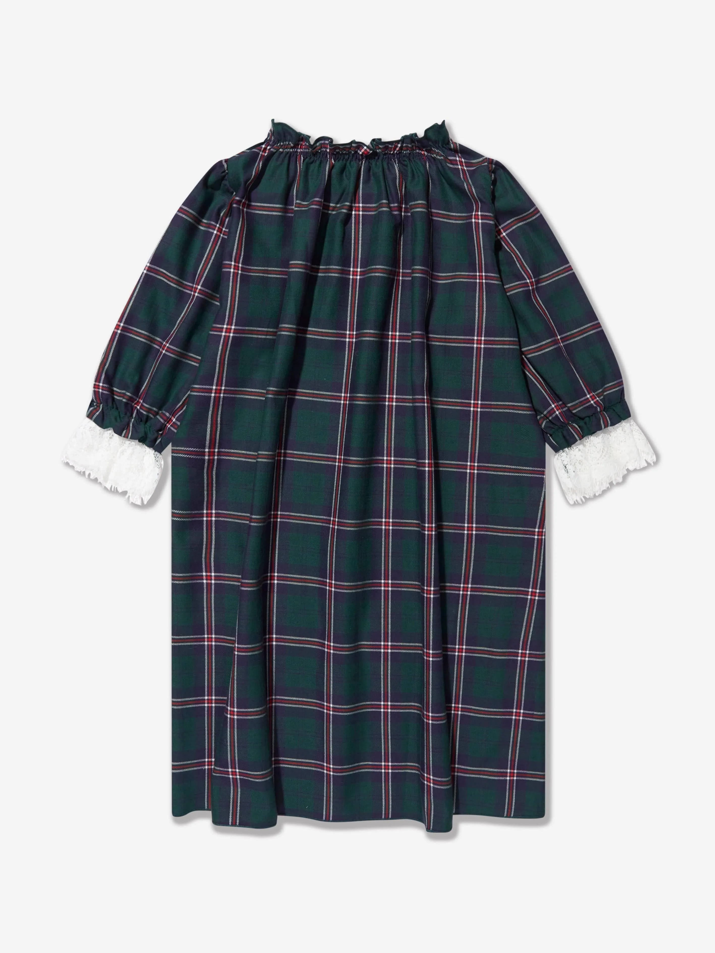 Amiki Children Girls Julia Checked Nightdress in Green