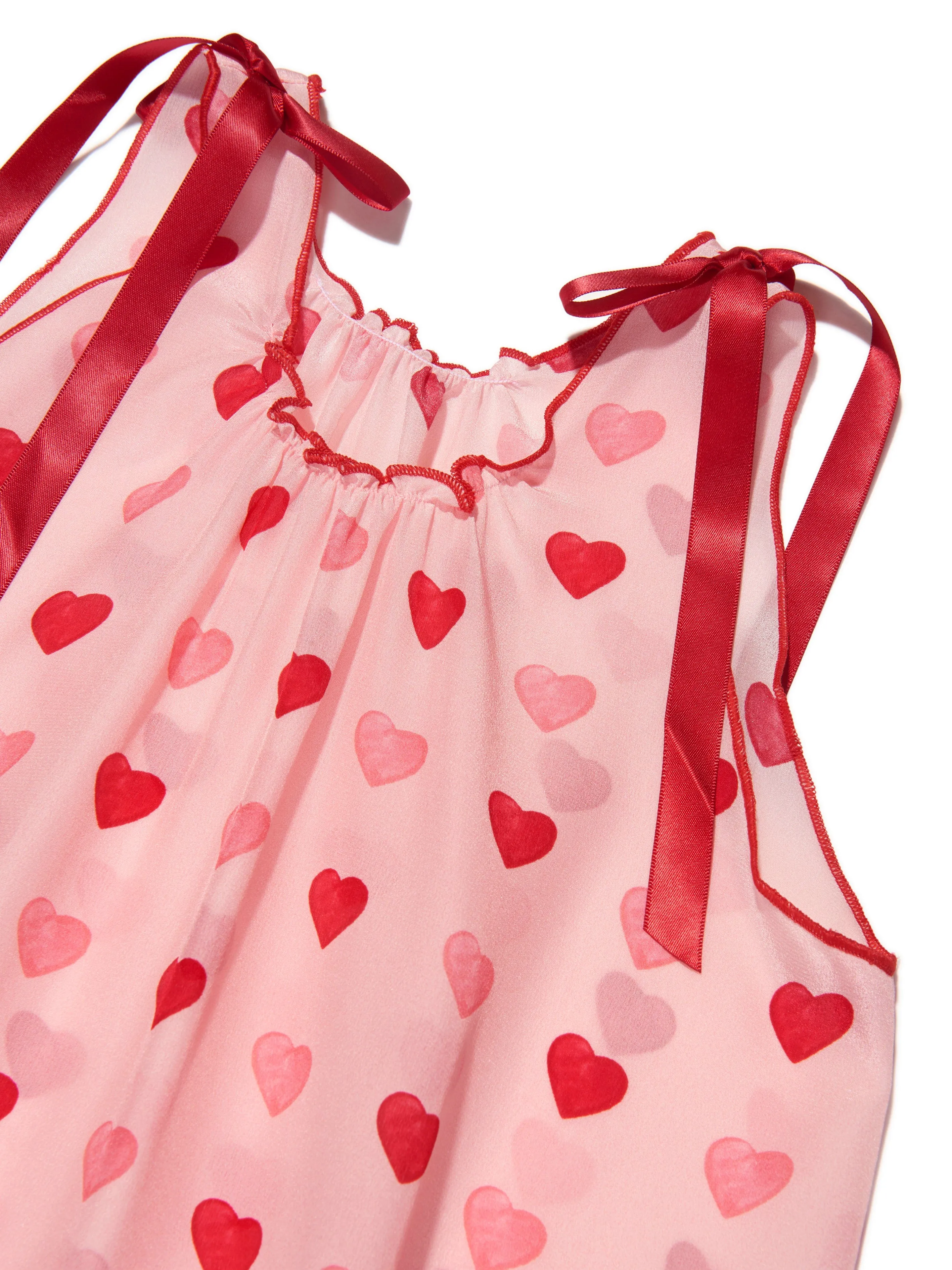 Amiki Children Girls Silk Hearts Rebecca Nightdress