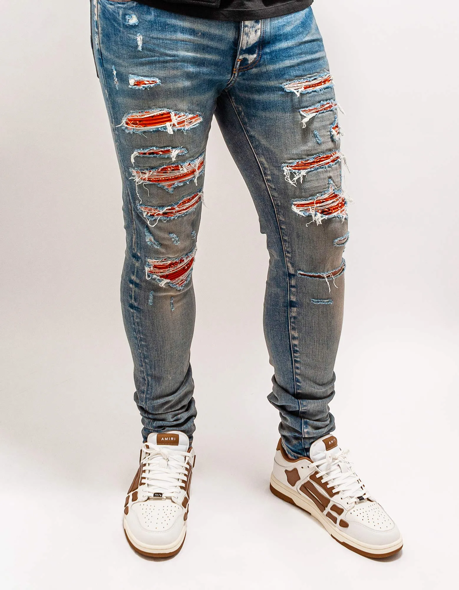 Amiri Bandana Thrasher Clay Indigo Jeans