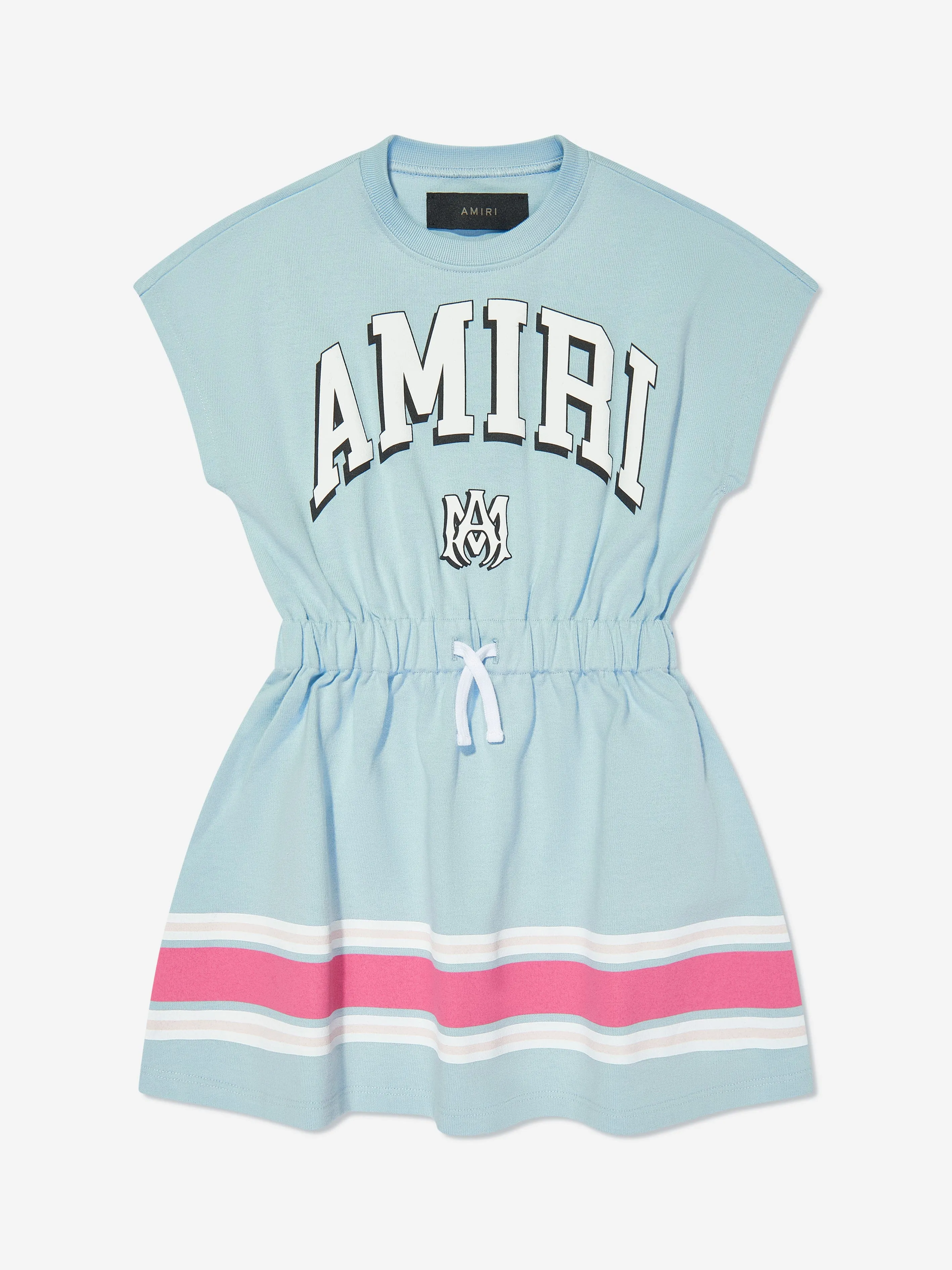 Amiri Girls Logo Stripe T-Shirt Dress in Blue