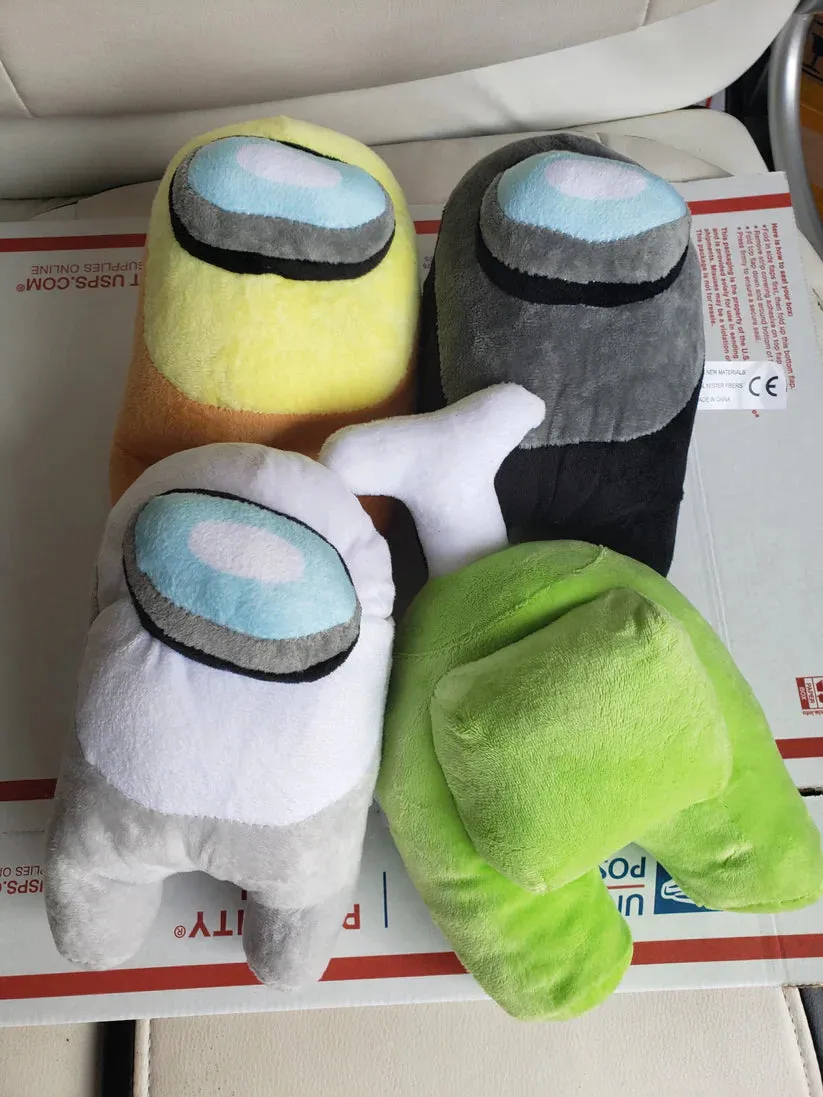 Among Us Cute Plush Stuffed Collectible toys (Black / Gray) kawaii Video Game Characters