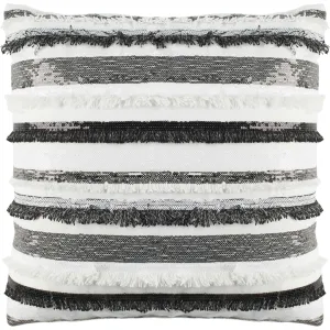 Amos Striped Pillow Gray/Ivory