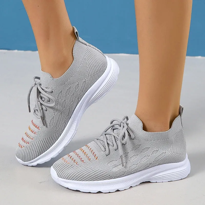 AMOZAE- - Breathable Mesh Platform Sneakers