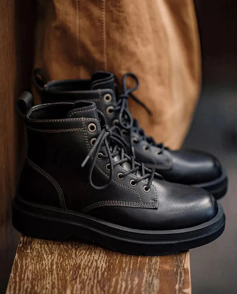 Amozae- Contrast Stitch Military Boots