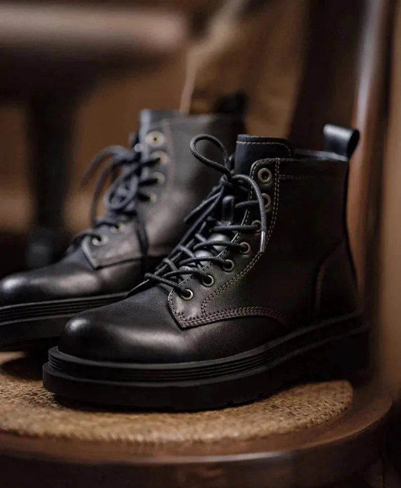 Amozae- Contrast Stitch Military Boots