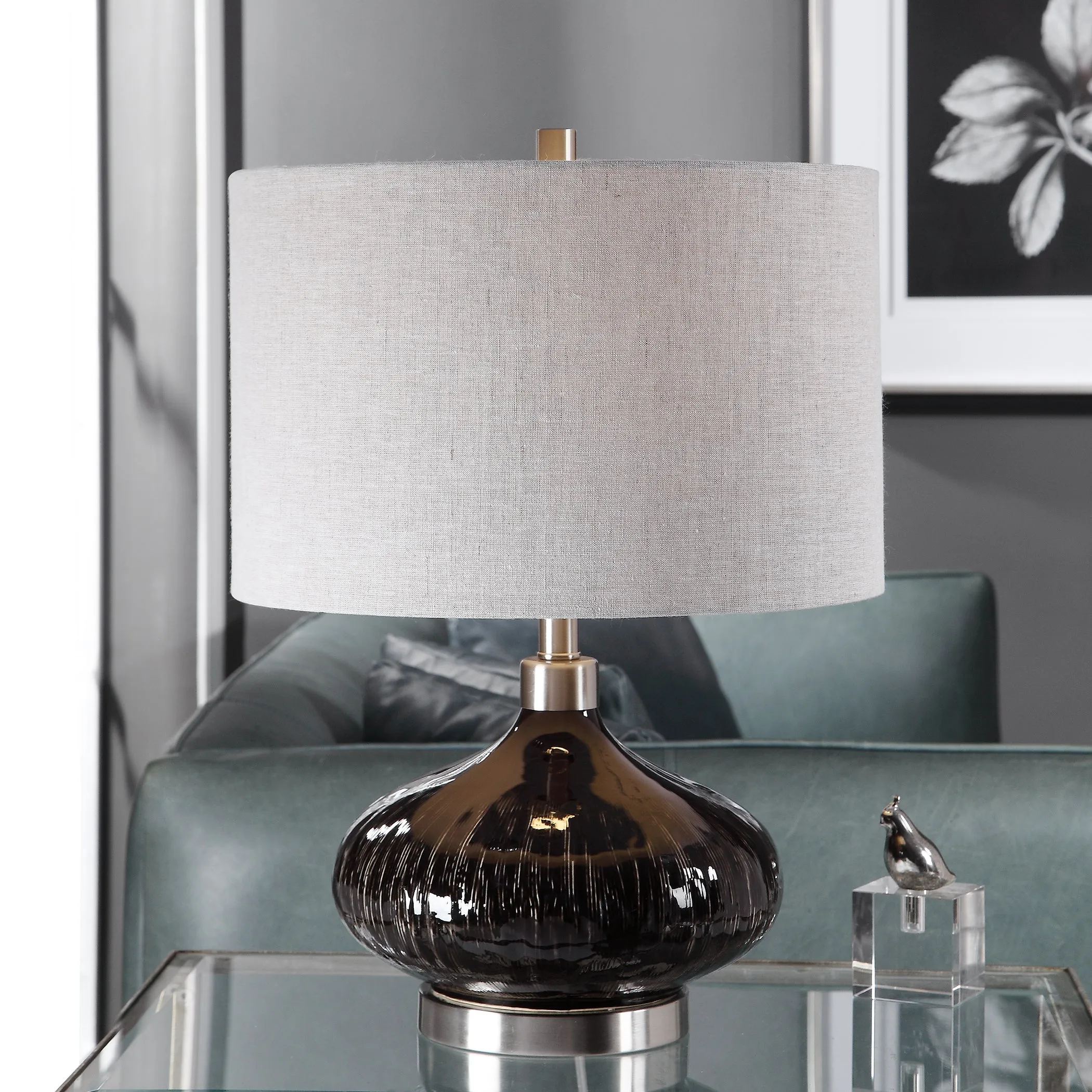 Ampara Deep Charcoal Table Lamp