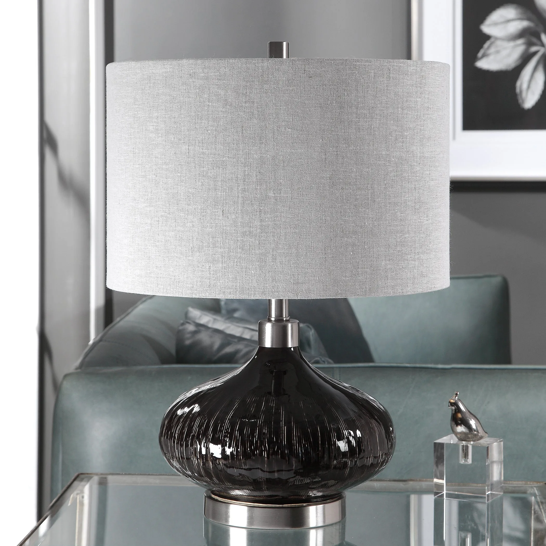 Ampara Deep Charcoal Table Lamp