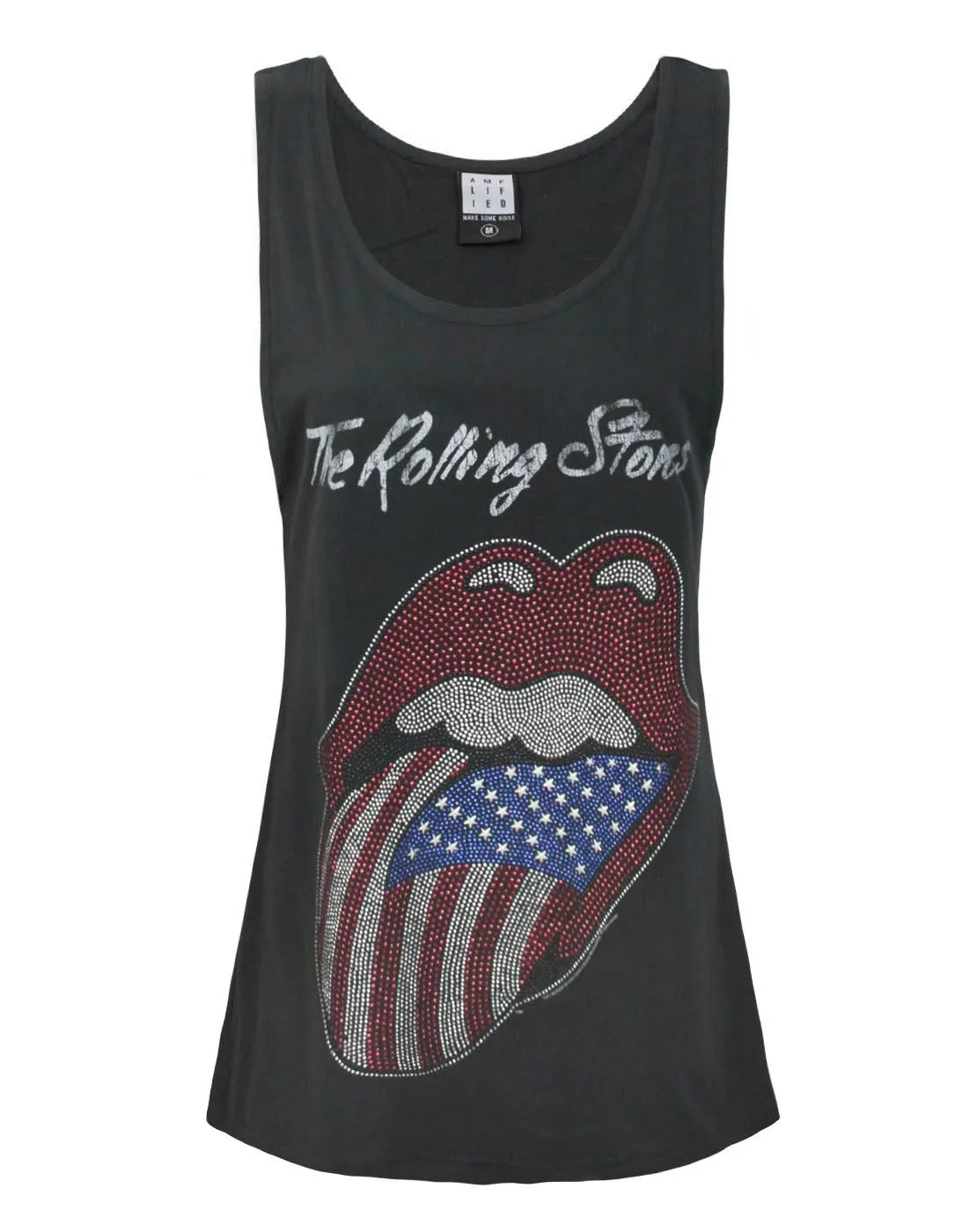 Amplified Rolling Stones USA Diamante Tongue Women's Relaxed Vest