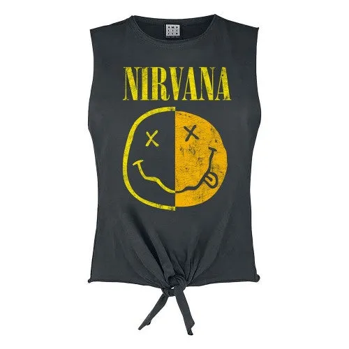 Amplified Womens/Ladies Spliced Smiley Nirvana T-Shirt