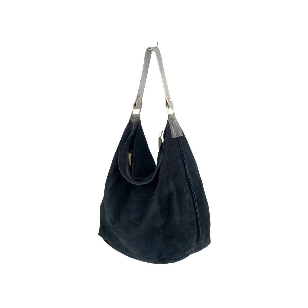 Amplio Bolso Hobo de Piel de Serraje para Mujer. Promo Amor