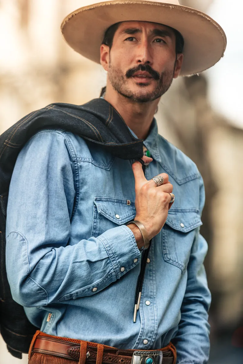 &SONS Boone Washed Denim Blue Shirt