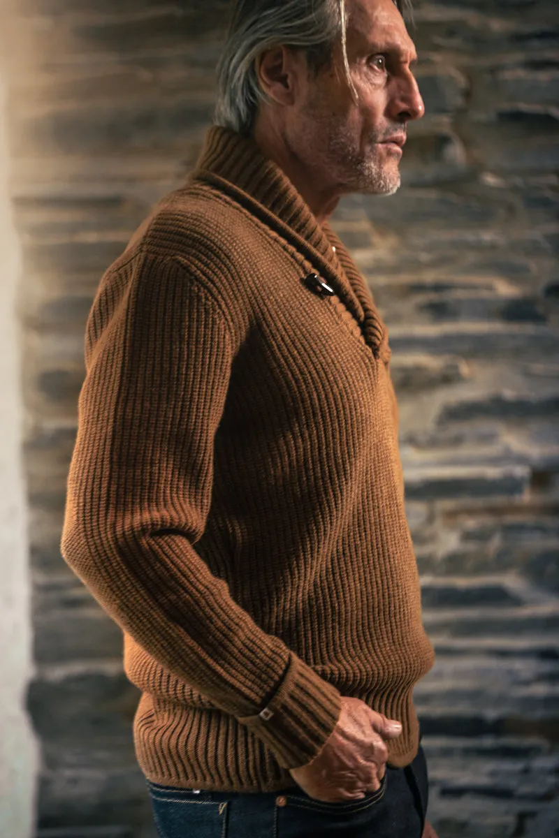 &SONS Port Shawl Collar Jumper Dune