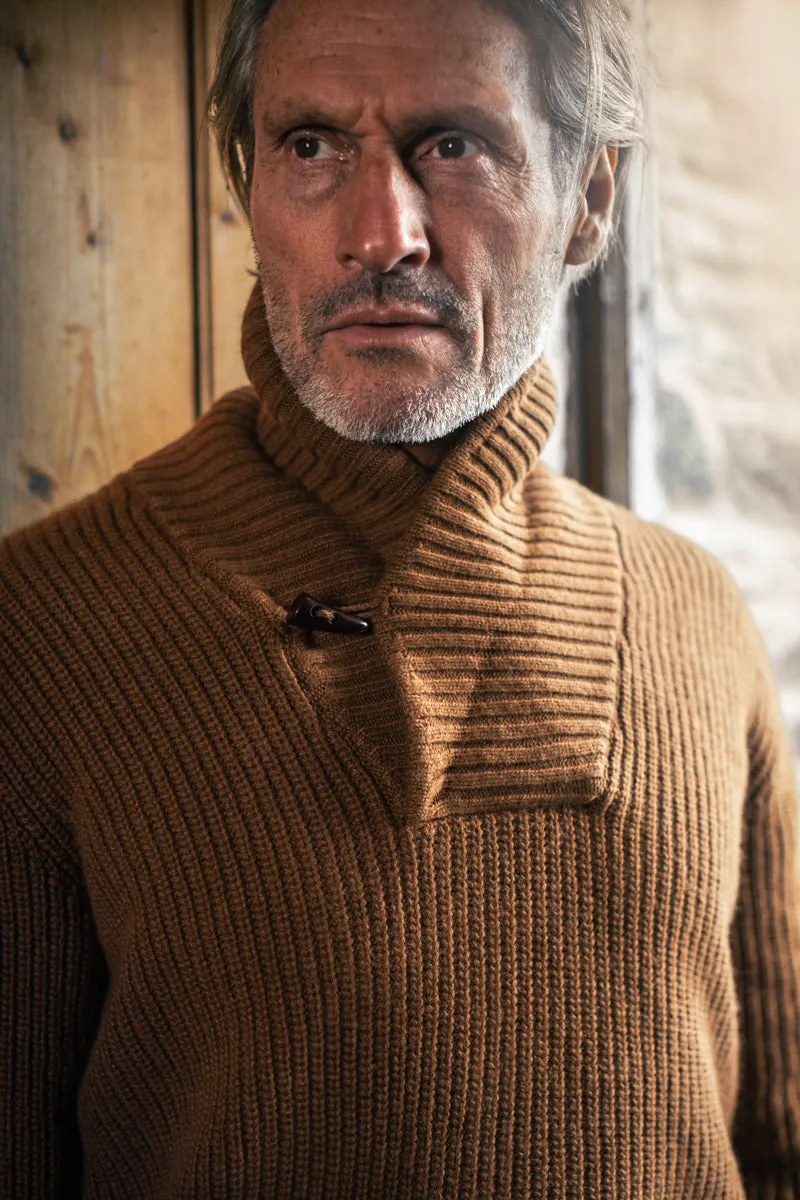 &SONS Port Shawl Collar Jumper Dune